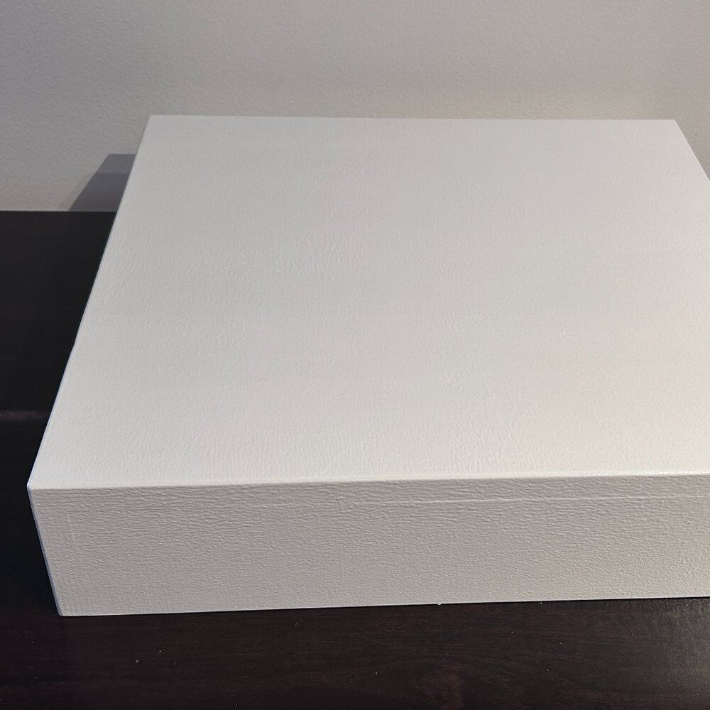 18" x 18" x 4" Handcrafted Real Wood Cake Stand -Bright WHITE